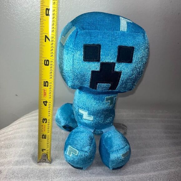 Minecraft Blue Charged Creeper Plush 8” Mojang Jinx 2020 Stuffed Toy Happy - Picture 13 of 16